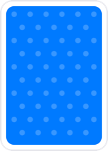 Card back: blue polka dots