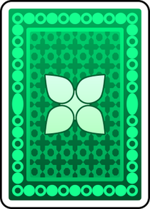 Card back: ornate green leaf pattern